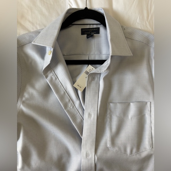 🆕 Banana Republic Non-Iron Slim-Fit Dress Shirt size S - Picture 2 of 3